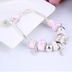 Pink Crystal Charm Bracelets & Bangles for Women