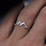 Mountain Range Ring Nature Motivation Jewelry Hiking Snowboard