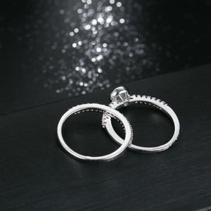 Crystal Rings Set Sliver