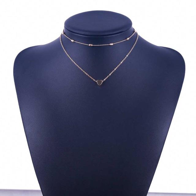 Silver & Gold Heart Multi-layer necklace